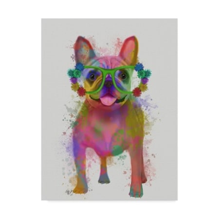 Fab Funky 'Rainbow Splash French Bulldog, Full' Canvas Art,14x19